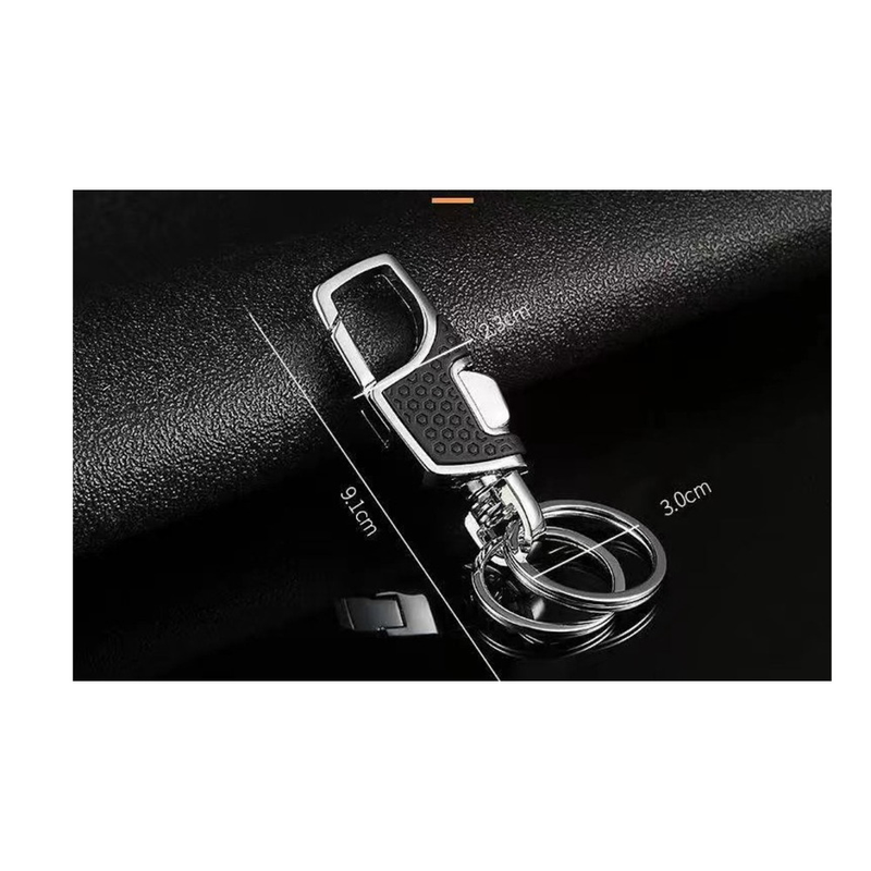 High End Metal Keychain Car Can Be Opened With Just One Press.Creative Men's Anti Loss Waist Hanging Leather Keyring Keychain_voghion.com