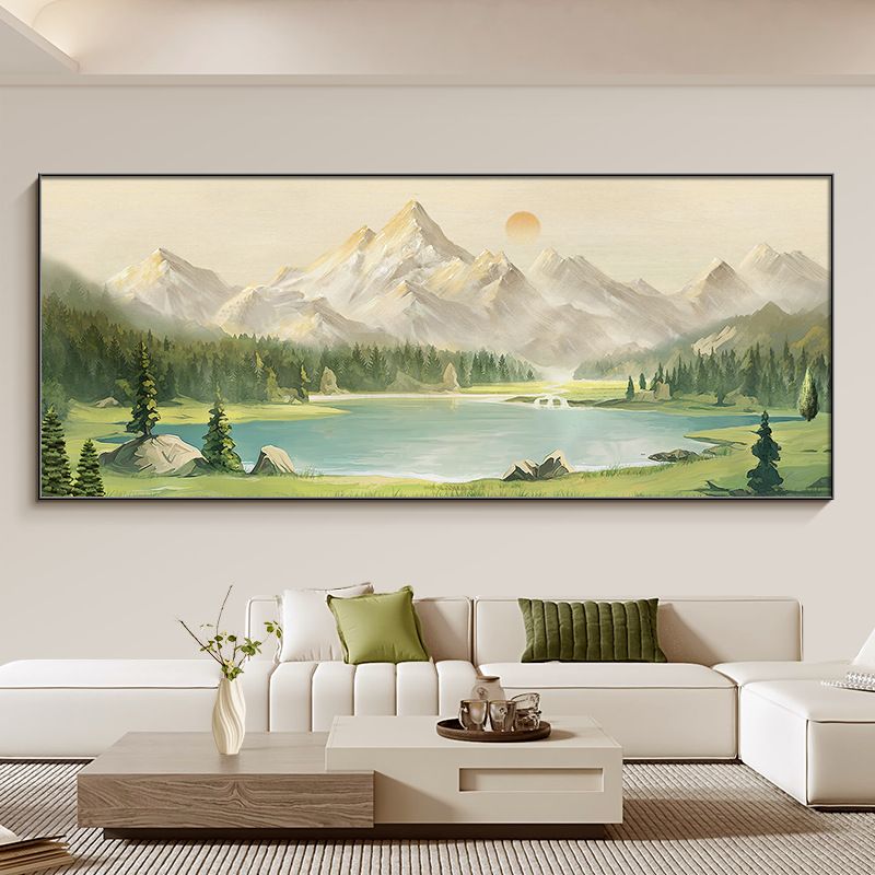 Mountain Backdrop Living Room Decorative With Mountains And No Water Office Sofa Background Hanging Painting Light_voghion.com