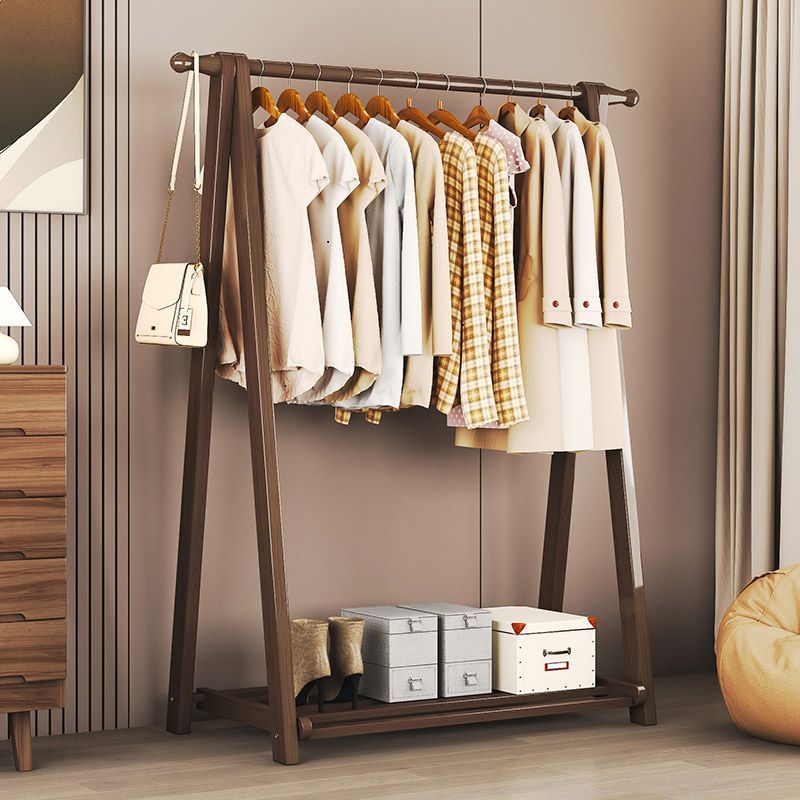 Floor-standing Coat Bedroom Storage Shelf Solid Wood Simple Modern Home Room Bedside Clothes Rack_voghion.com