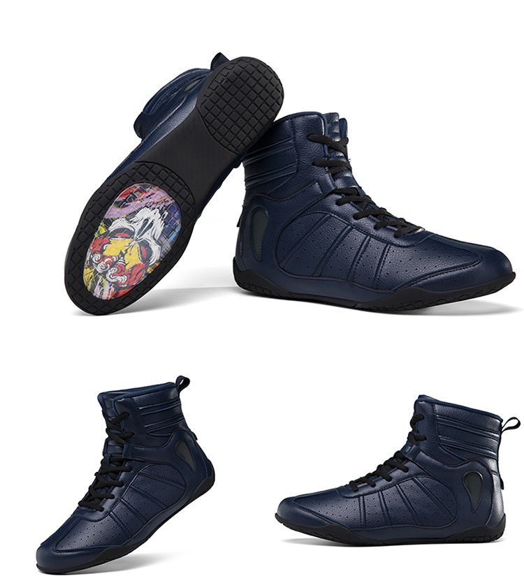 Nouvelles chaussures de boxe pour hommes et femmes, chaussures Sanda, chaussures d'entraînement complètes montantes, chaussures de lutte, bottes longues, chaussures de boxe_voghion.com
