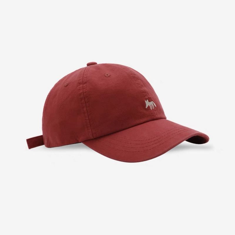 Cute Versatile Little Fox Embroidered Baseball Unisex Spring Summer Korean Street Fashion Duckbill Cap Face Slimming_voghion.com
