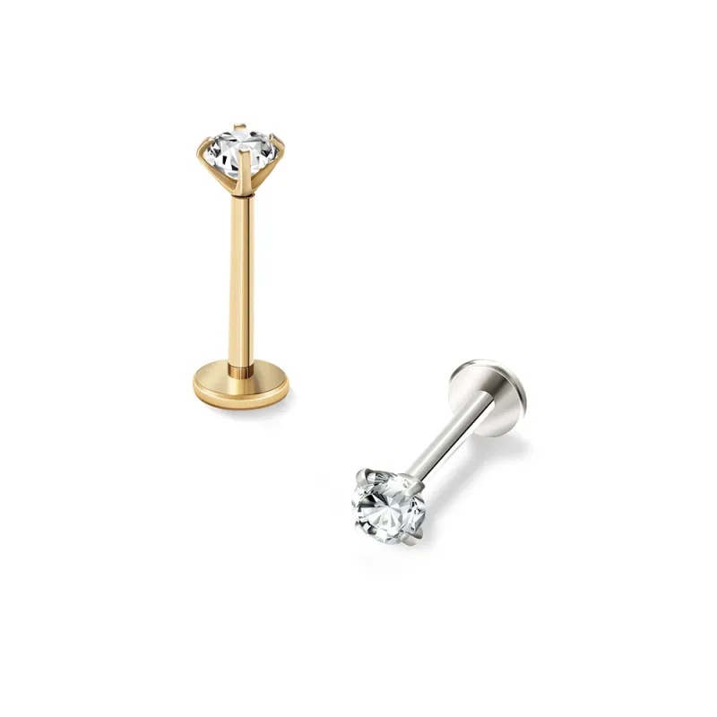 2/6 pezzi orecchini in acciaio inossidabile perno naso cartilagine piercing gioielli elica trago labbro posteriore piatto piccoli orecchini per donne 18G_voghion.com