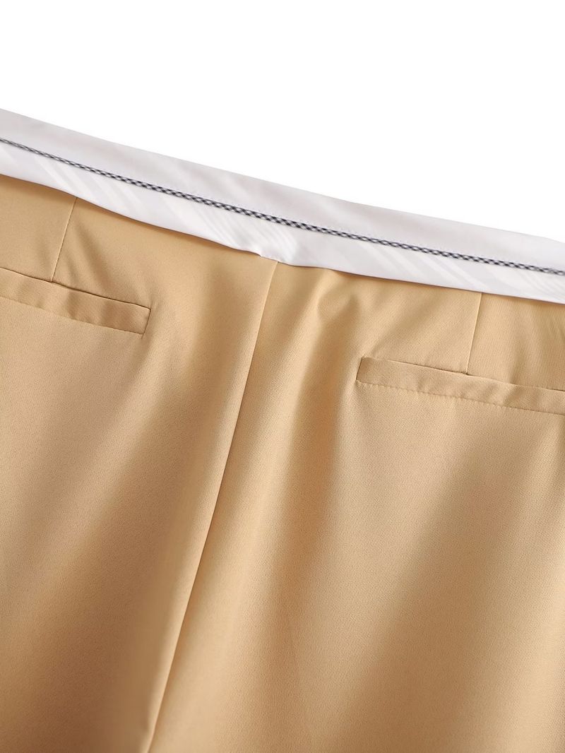 Damkläder vida byxor för kvinnor våren och sommaren raka byxor med hög midja i kontrastfärg vardagsbyxor för kvinnor 8BS9615_voghion.com