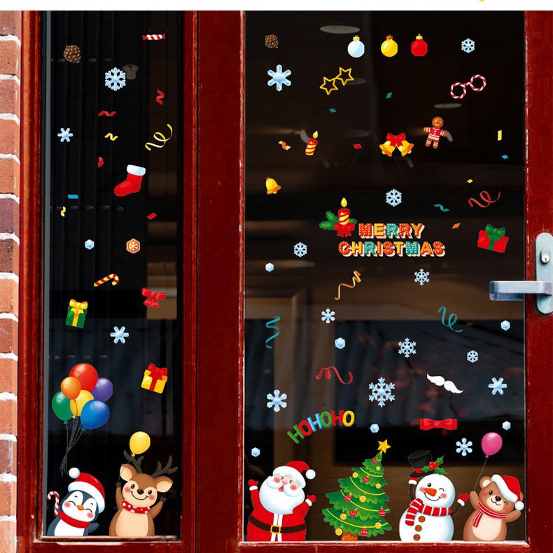 Nieuwe statische stickers voor de weergave van de Kerstman, decoratiestickers voor glazen deuren en ramen_voghion.com