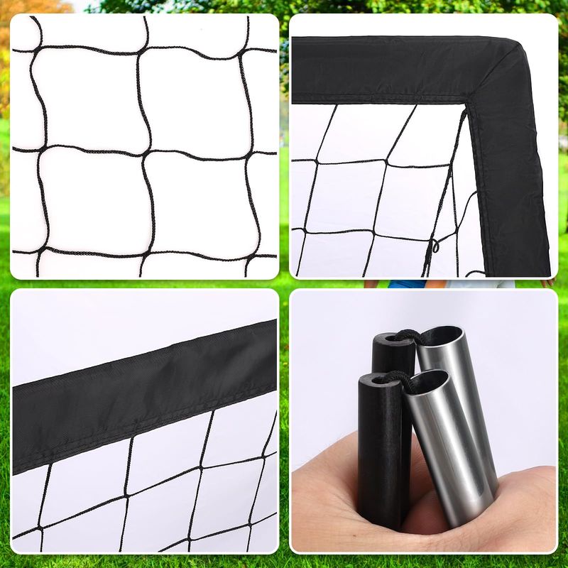 Poartă de fotbal portabilă 9x5ft cu plasă - Poartă de fotbal pliabilă cu instalare rapidă (2,7m x 1,5m)_voghion.com