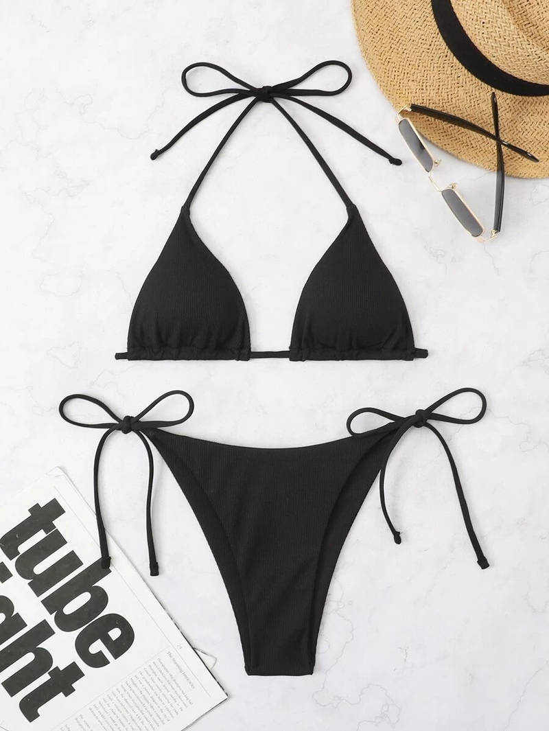 2025 Neuer sexy Triangel-Bikini-Strand-Set, zweiteiliger Badeanzug_voghion.com