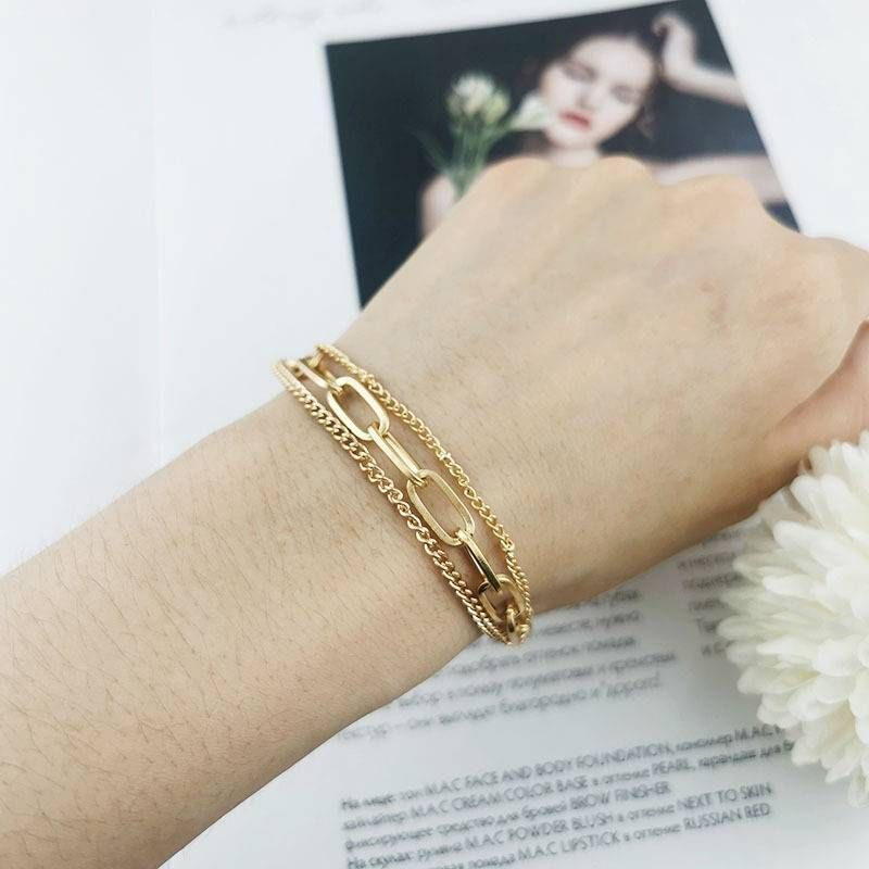 Multi Layer Ins Light Simple Gouden Armband Persoonlijkheid Hand Sieraden Vrouwelijk_voghion.com