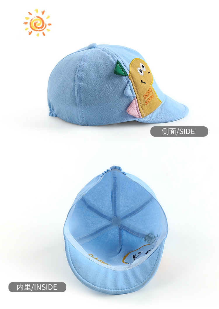 Gorra de béisbol de algodón suave con diseño de dinosaurio para bebé, ideal para exteriores, para verano y niñas._voghion.com