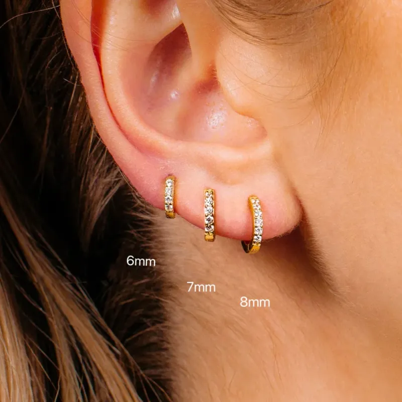 2/6 pezzi orecchini a cerchio minimalisti in acciaio inossidabile 316L con zirconi e cristalli, piccoli gioielli per piercing alla cartilagine, all'elica e al trago, per donna_voghion.com