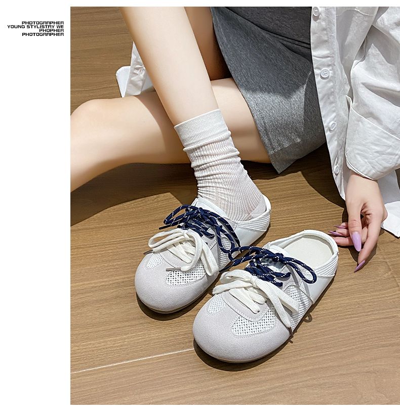 Halbschale weiße Schuhe weibliche atmungsaktive Student Höhe erhöhen Casual Damenschuhe Street Shot_voghion.com