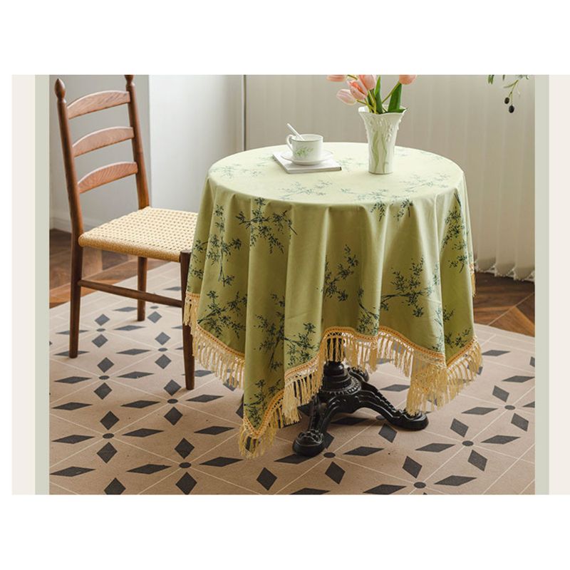 Tovaglia con nappe, tavolino da caffè, tovaglia rotonda, copritavolo rettangolare_voghion.com