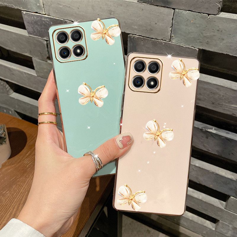 Coque de téléphone en silicone souple et lisse avec motif papillon 3D pour Xiaomi MIi 11 Lite Mi11 Lite 11t Note10 10lite Mi10 9 9t Placage Back_voghion.com