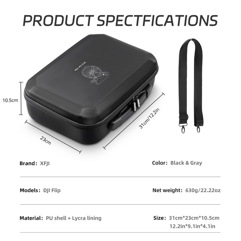 4 tragbare DJI Flip Drone Schutz Hartschale Rucksack Zubehör Aufbewahrungsbox Reise Schultertasche_voghion.com