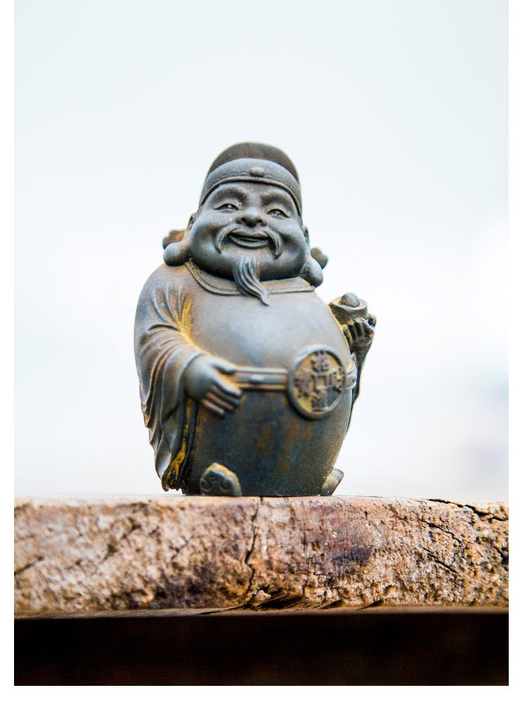 Creative New Chinese Style God Of Wealth Rust Mini Desktop Ornament For Study Living Room Tea Table_voghion.com