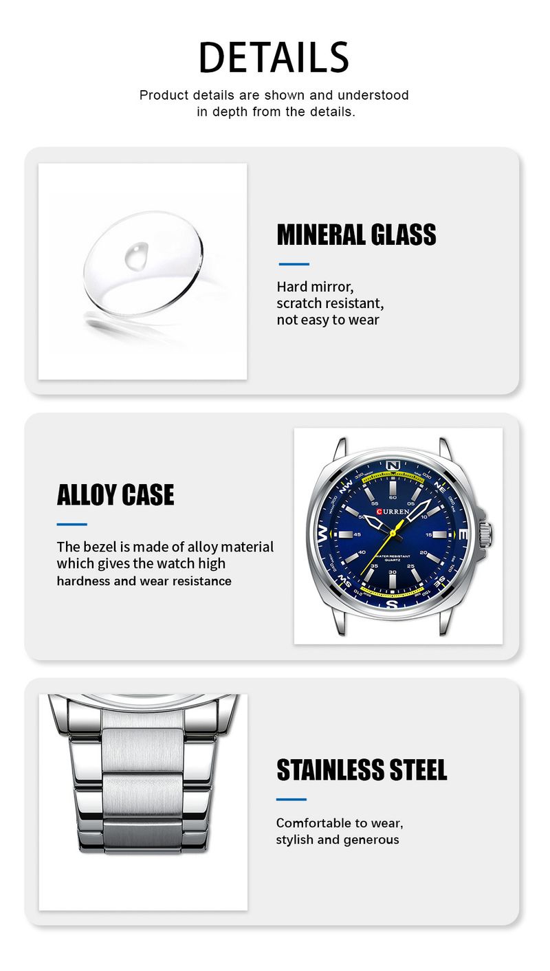 Men's Sports Watch With 30M Water Resistance, Minimalist Round Dial, Quartz Movement, Alloy Case & Strap, Business Casual Style_voghion.com