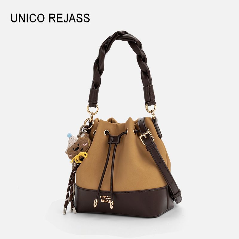 Nuova borsa a mano in pelle lucida per donna, borsa a secchiello, borsa a tracolla leggera di lusso di alta gamma_voghion.com