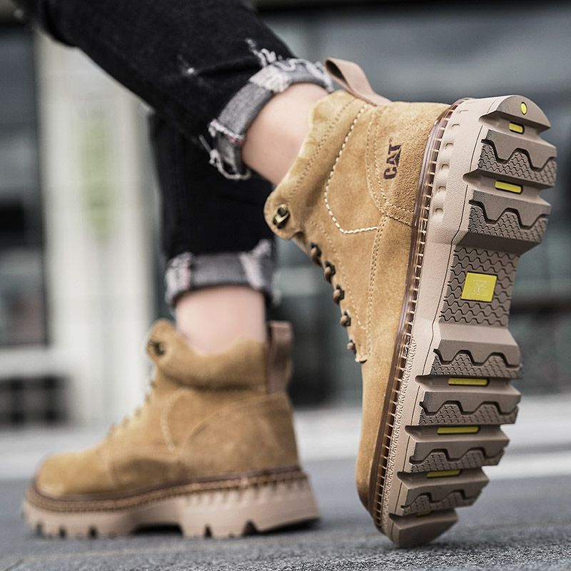 Neu Leder Frühling herren Schuhe High-top herren Erhöhung Werkzeug Martin Stiefel_voghion.com