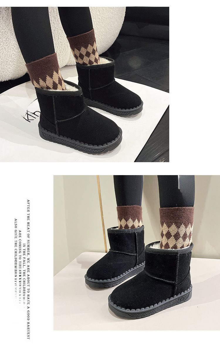 Calçados infantis de outono e inverno, sapatos infantis de algodão para bebês, botas de neve infantis com forro de lã, botas Martin, moda para meninos e meninas, botas curtas_voghion.com