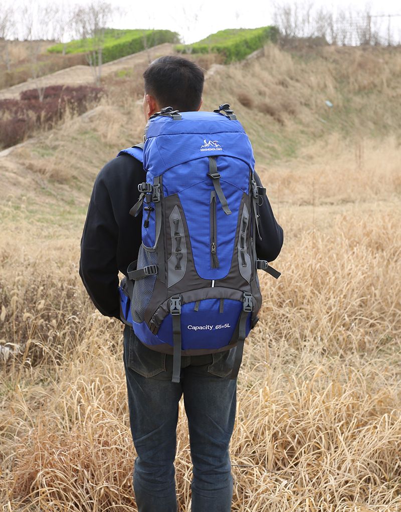 70L Large Capacity Lightweight Mountaineering Bag Men's Travel Backpack With Shoe Compartment Outdoor Travel Backpack_voghion.com