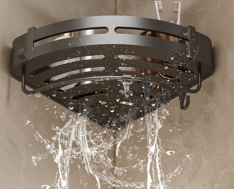 Estante de almacenamiento para baño, inodoro sin perforaciones, lavabo, estante de almacenamiento triangular montado en la pared_voghion.com