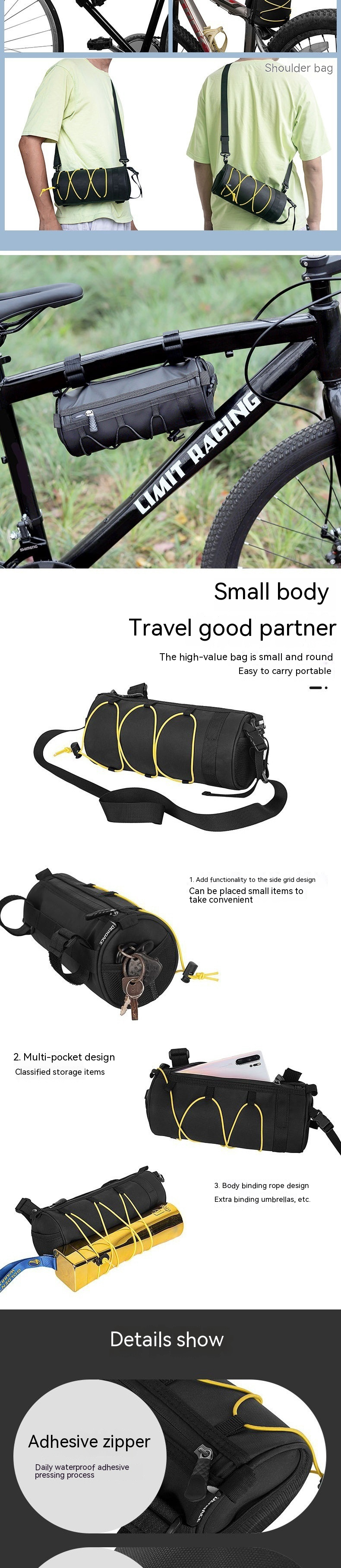 Vélo vélo vélo électrique faisceau avant universel téléphone portable tube supérieur b, selle portable_voghion.com