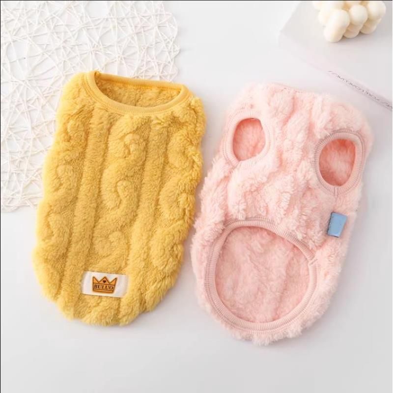 Weiche Fleece-Hundekleidung für kleine Hunde und Katzen, Pullover, Herbst und Winter, warme Welpenweste, Bekleidung, französische Bulldogge, Yorkshire, Haustierkostüm_voghion.com
