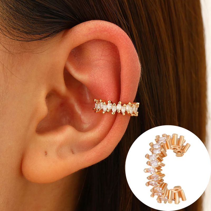 Boucles d'oreilles clip-light haut de gamme sans piercing pour femmes, style personnalité simple, zircone cubique_voghion.com