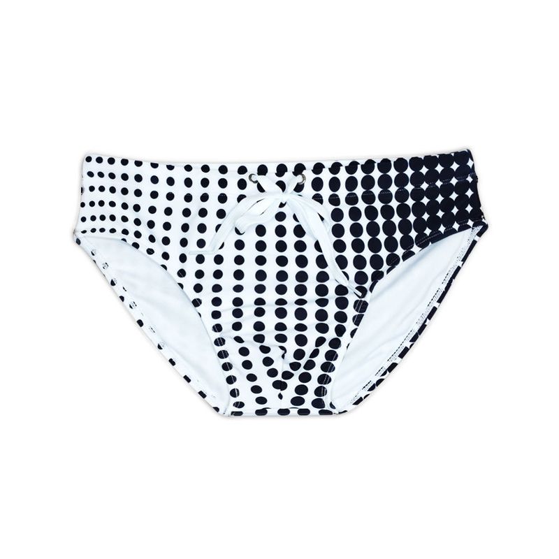 UXH Herren-Badehose mit Farbverlauf und Punkten, Dreieck-Design, mit Körbchen, modische Anti-Belichtungs-Badehose für Männer_voghion.com