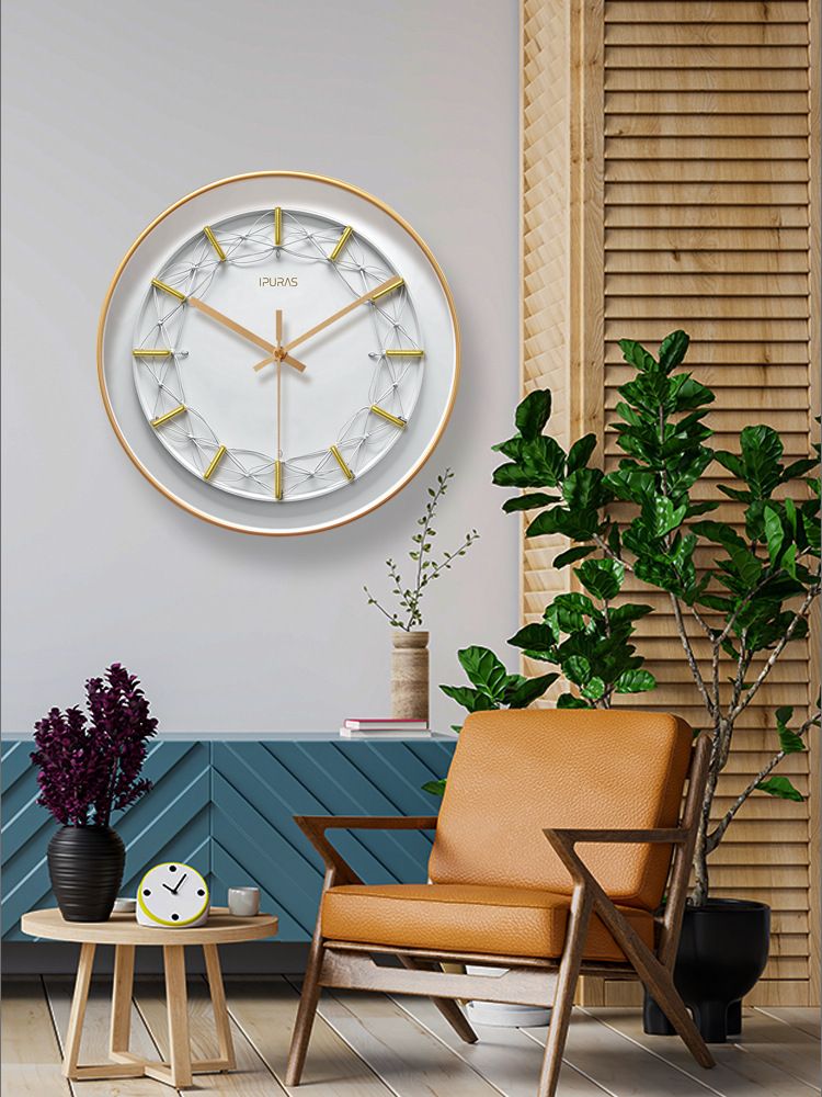 Eupula 7048 Nordic Fashion Light Luxury Living Room Creative Wall Watch Silent Quartz Home Clock_voghion.com