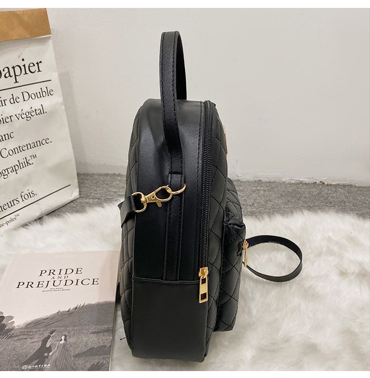 Andralyn Lingge Pattern Waterproof and Wear-resistant Backpack Korean Version Fashionable Women's Bag Casual Backpack_voghion.com