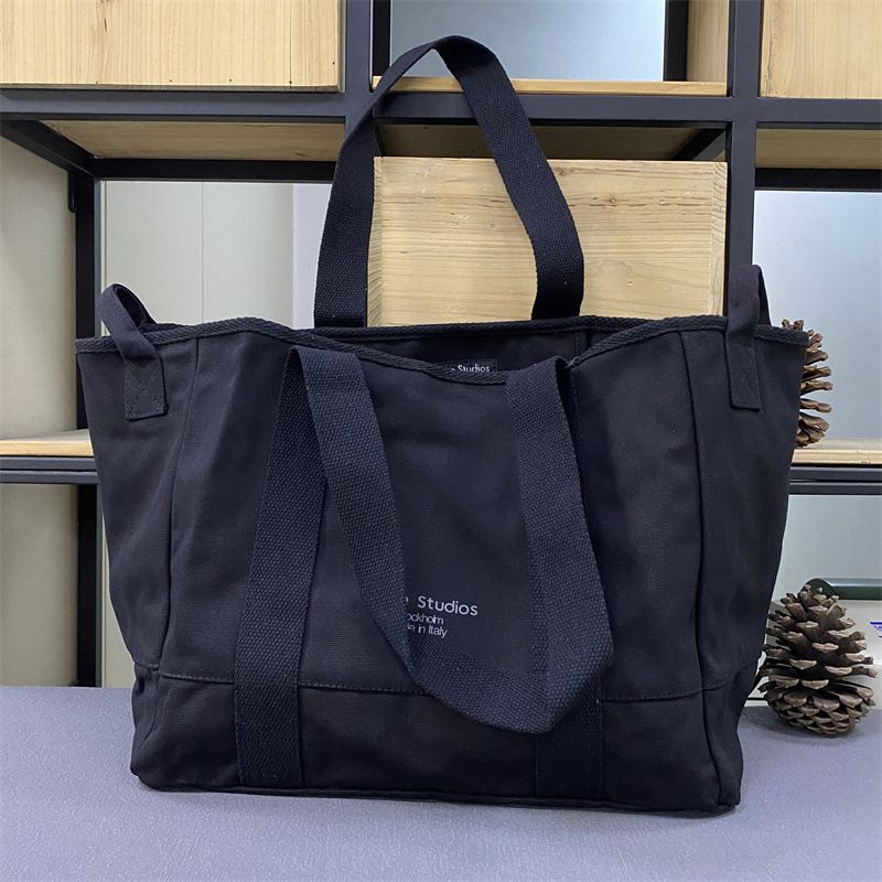 Hot Selling Trendy Fashion Japanese Korean AC Large Capacity Casual Canvas Shopping Unisex Tote Bag_voghion.com