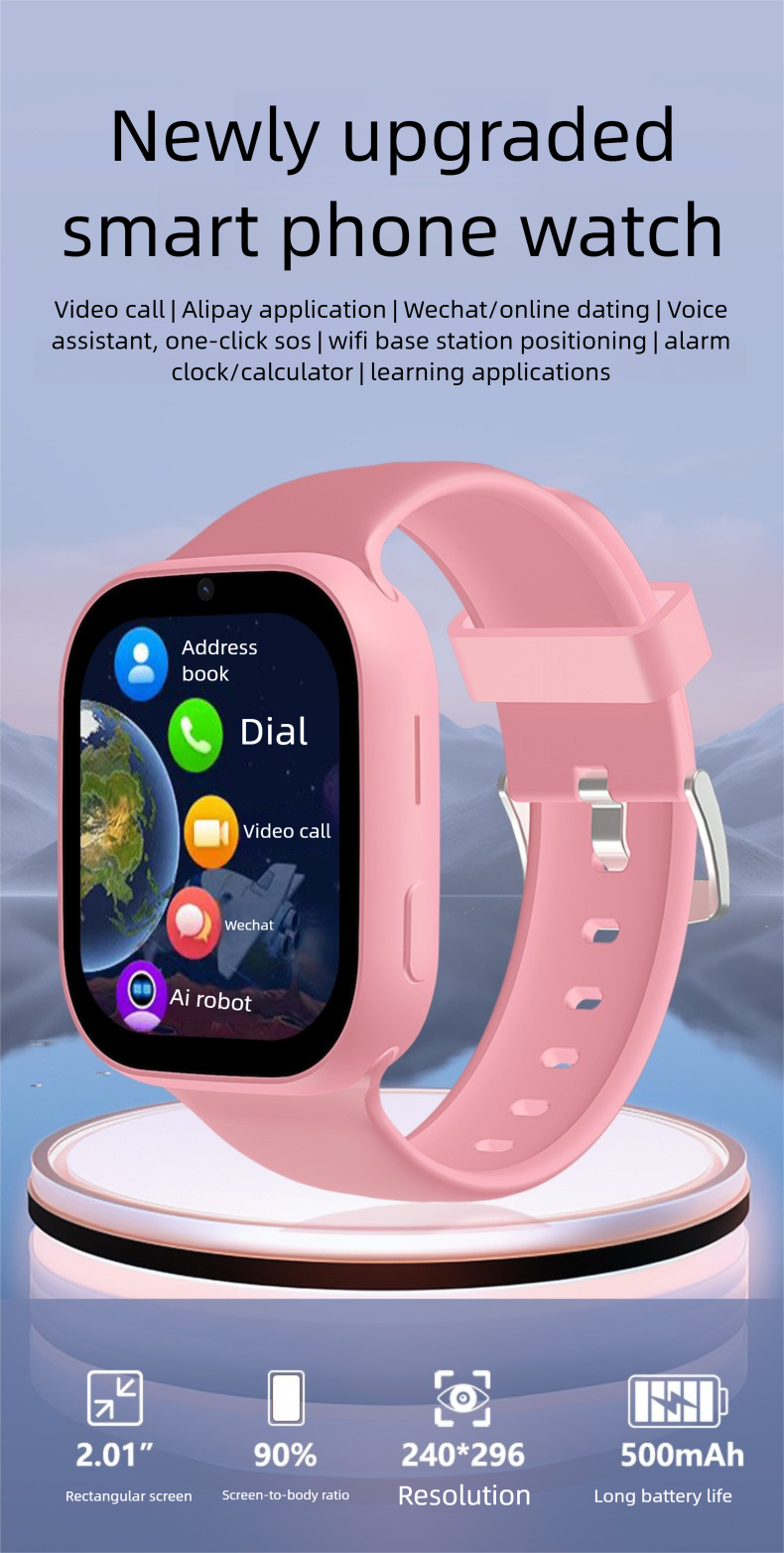 Children's Smart Phone Watch 5 All-Network Super HD Large Screen Supports SIM Card For Teenagers And Middle School_voghion.com
