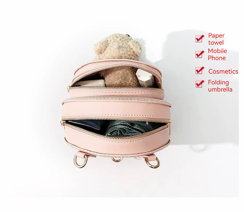 DIY Teddybär handgemachtes gewebtes weibliches selbstgemachtes Geschenk für Freundin, handgenähte Umhängetasche, Rucksack_voghion.com
