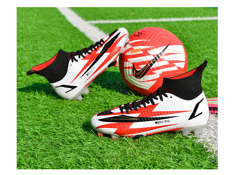 High-Top-Fußballschuhe, fliegende gewebte Socken, Überschuhe, Jungen Mädchen, gebrochener TF-Kunstrasen, AG-Nägel, Wettkampf und_voghion.com