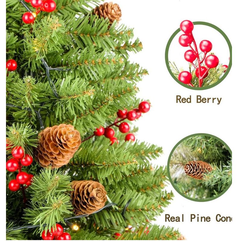 Paletto luminoso per albero di Natale in PVC da 76 cm per decorazioni da giardino, spiaggia e cortile – Decorazione festiva con luci colorate_voghion.com