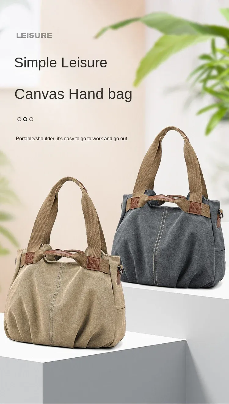 Canvas Reißverschluss Schulter Damen Taschen auf Verkauf 2024 Qualität Herbst solide Brieftasche neue Mode hohe Kapazität Casual Tote_voghion.com