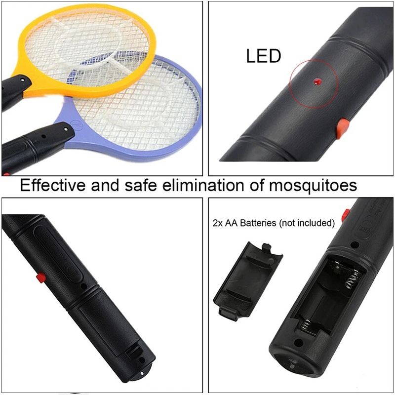 Elektresch Mécken Insekten Bug Zapper Fliedermaus Handheld Insekten Méckenschläger Racket Portable Mosquito Killer Schädlingsbekämpfung fir Schlofkummer Insekten_voghion.com
