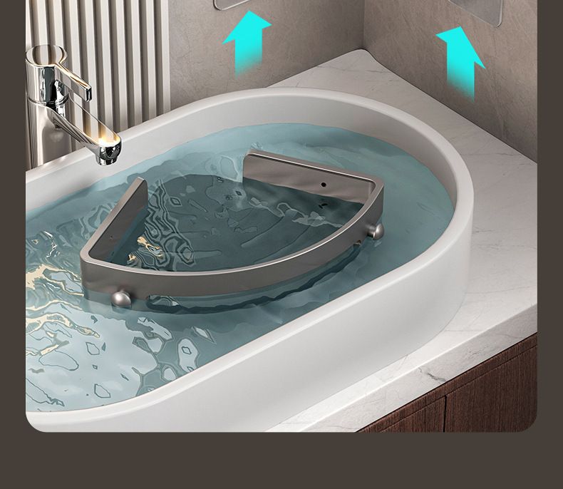 Mensola triangolare da bagno senza foratura, mensola portaoggetti a parete per lavabo, WC, bagno, organizer per angolo cucina_voghion.com