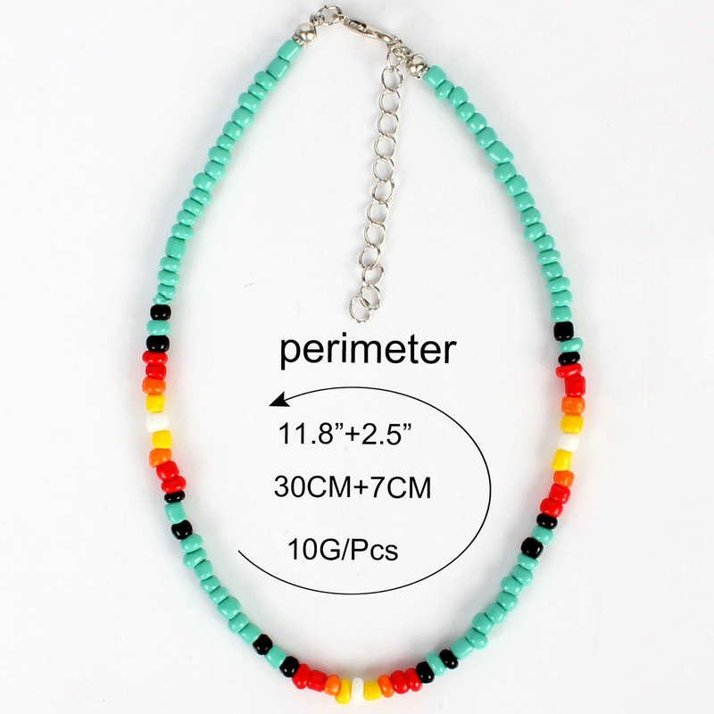 Jewelry Fashion Thread Short Rice Bead Bohemian Colored Neckland Necklace Accessories 12080-6_voghion.com
