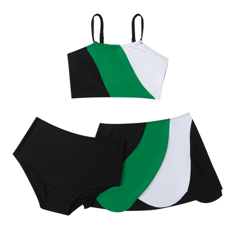 Mère et enfants filles trois pièces robe couleur printemps chaud maillot de bain mignon vêtements de plage maillot de bain pour enfants_voghion.com