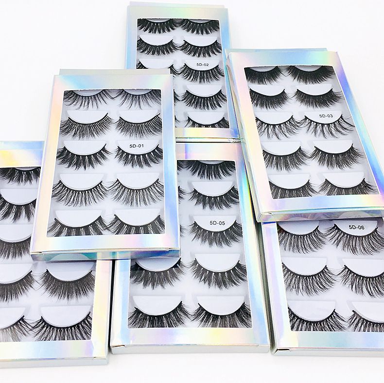 Lash extension set Laser Box 5 pairs of mixed false eyelashes Thick natural slender long eyelashes Multi-level soft false eyelashes_voghion.com