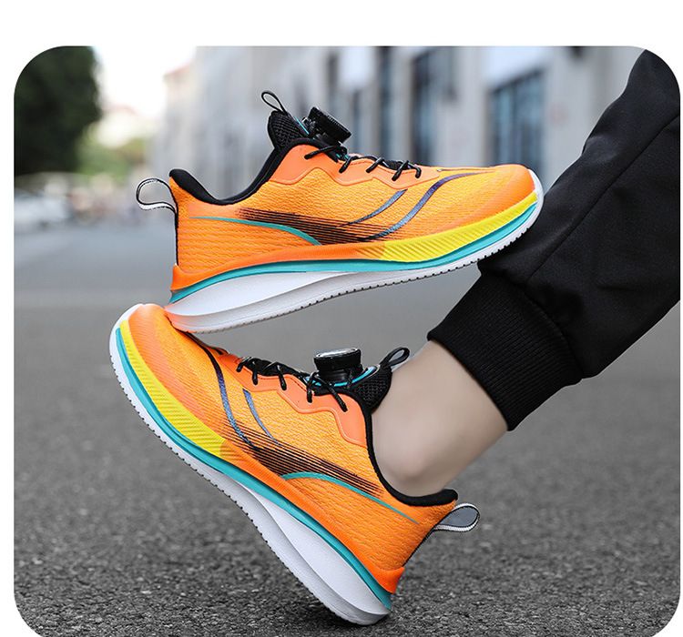 Children's Shoes Spring And Autumn Children's Sports Shoes Rotating Buckle Running Shoes Lightweight Breathable Mesh Student Fashion Men_voghion.com