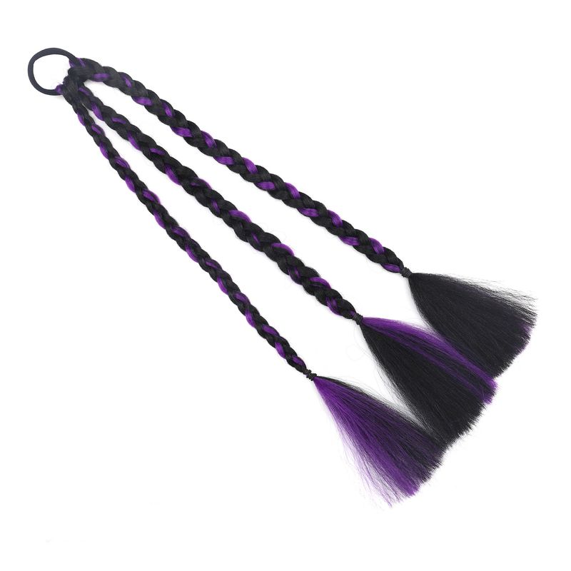 Synthetic Rubber Band Braided Hair Ponytail Extensions for Kids Colored Box Pigtail Rope Headdress Children Rainbow Box Pigtail_voghion.com