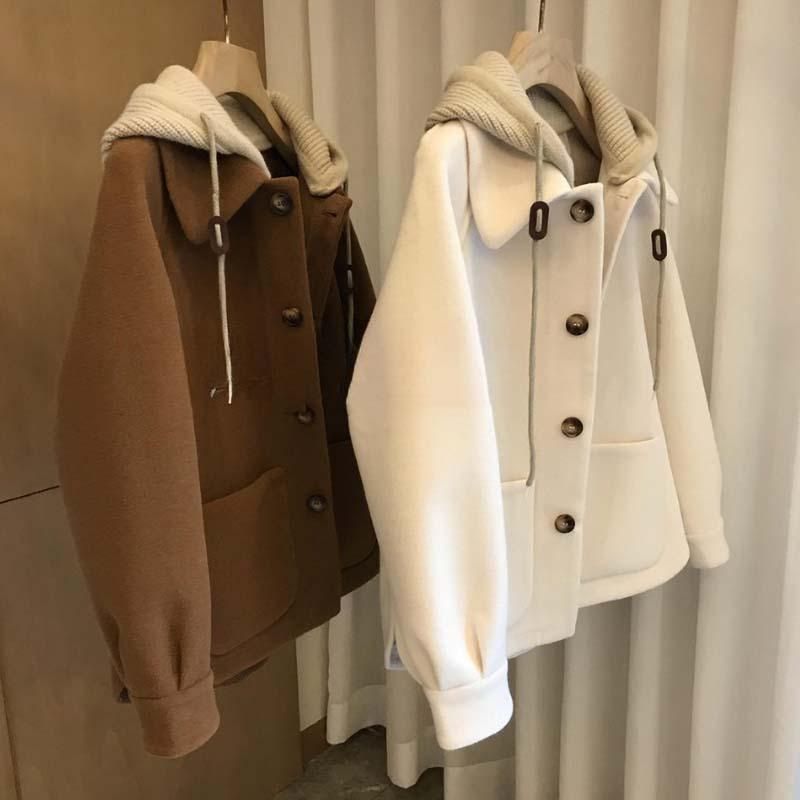 Mit Kapuze Wolle 2025 Herbst Neue Kurze Verdickt High-end-Wollmantel Für Petite Frauen Winter_voghion.com
