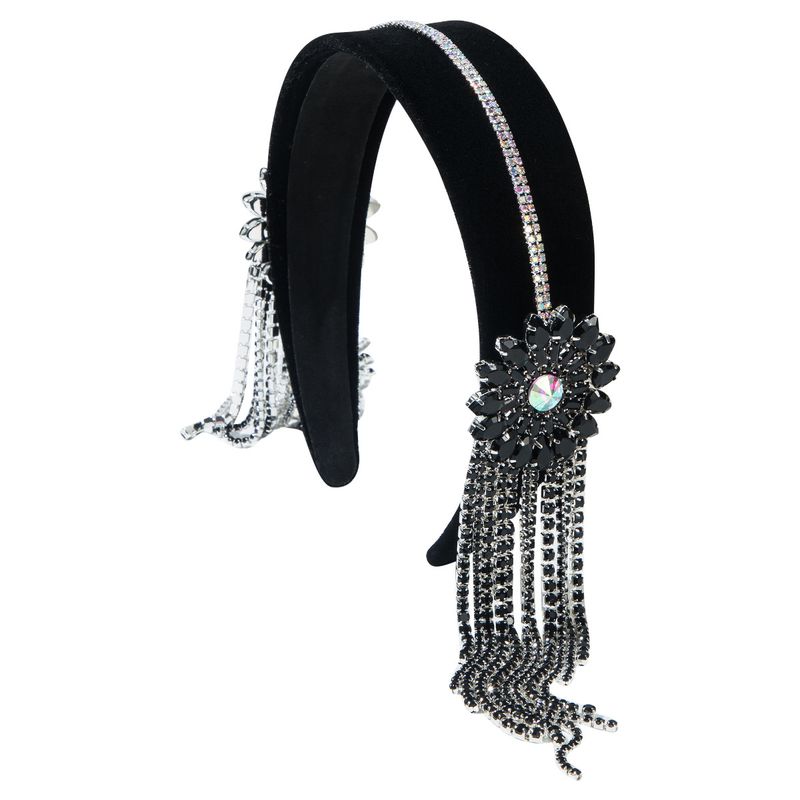 Stile coreano alla moda velluto di alta qualità leggero di lusso per le donne con nappe di diamanti in vetro, temperamento scintillante,_voghion.com