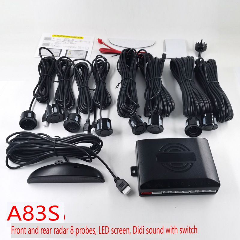 8-Sensor-LED-Parkradarsystem mit Sprachwarnungen und Halbmondanzeige – Universeller Einparkassistent für Front- und Heckstoßstange für Pkw, SUVs und Lkw_voghion.com