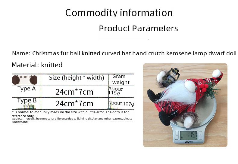 Haobei uued jõulukaunistused karvapall kootud kumer müts kääbusnukk kaunistus kark Ameerika näota nukk_voghion.com