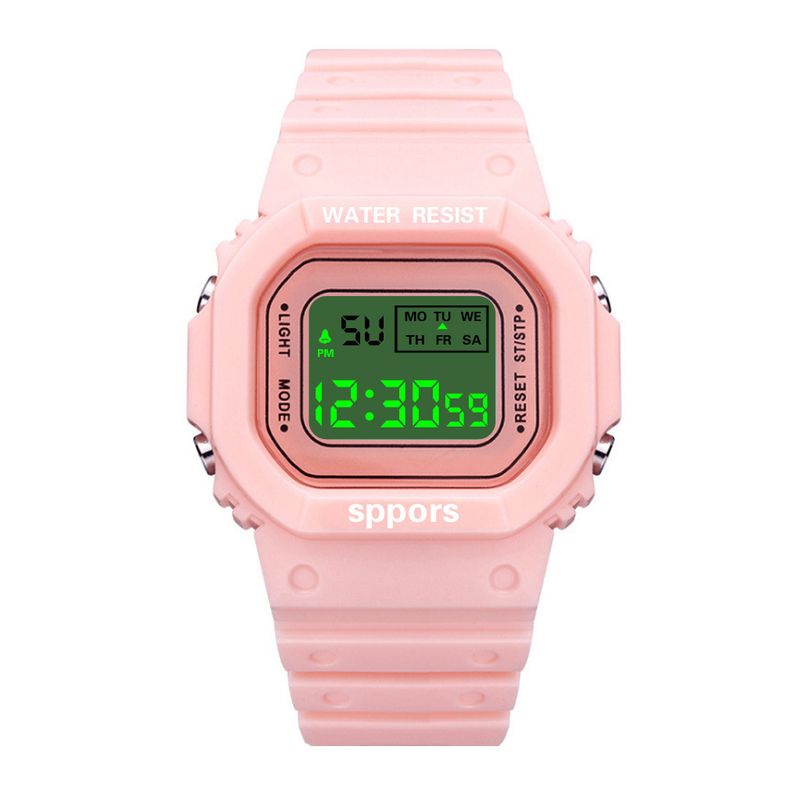 Orologio sportivo a LED quadrato - Orologio digitale unisex luminoso e impermeabile per studenti (design a cubo piccolo con sveglia e cronometro)_voghion.com