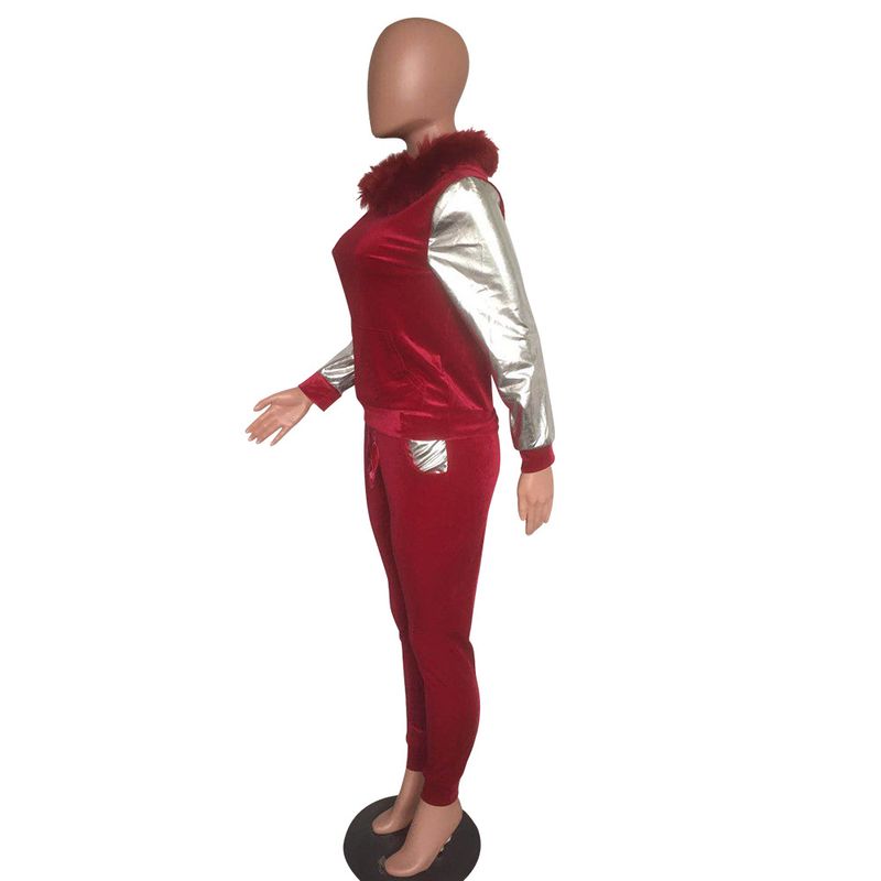 popular plush hooded sweatshirt and trousers two-piece set_voghion.com