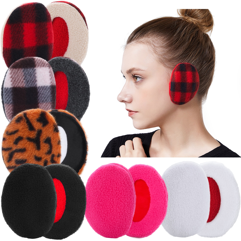 1 paar Bandlose Ohrenschützer Winter Tragbare Weiche Verdicken Warme Fleece Abdeckungen Frauen Männer Ourdoor Kalten Wetter Winddicht Ohr_voghion.com